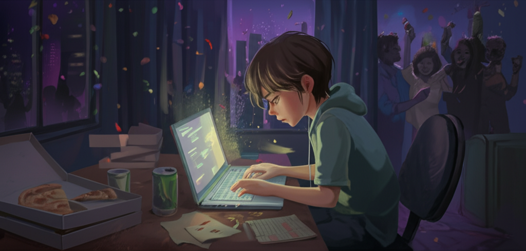 When it's friday night and you are still working on your code, with no plans and sadness