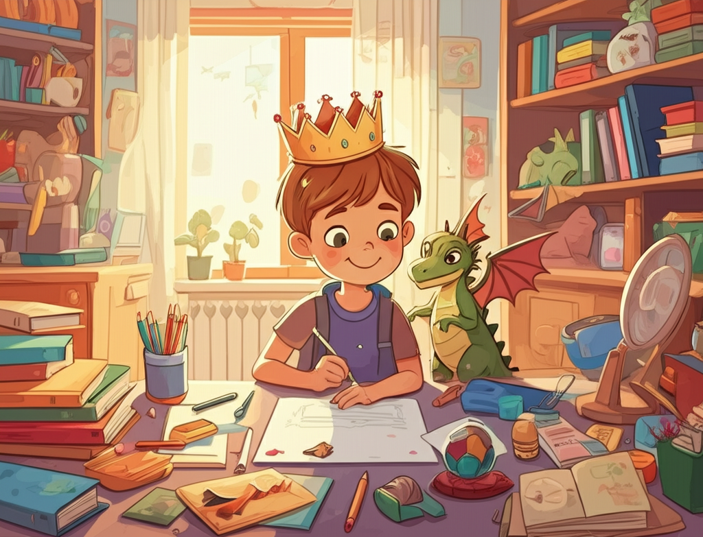 Little Peter Prince makes homework